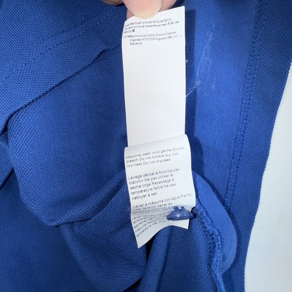 Hugo Boss Polo Shirt Mens XL Blue Modern Fit Tipped Collar Pique Short Sleeve - Picture 8 of 9